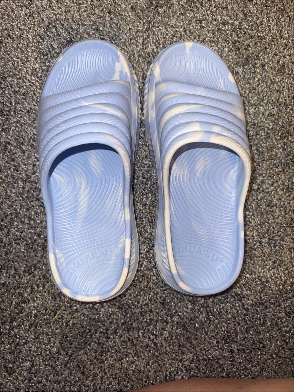 Kuailu Sky Blue Tie-Dye Slide Sandals